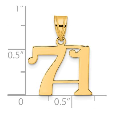 14K Yellow Gold Number 71 Pendant – view 5