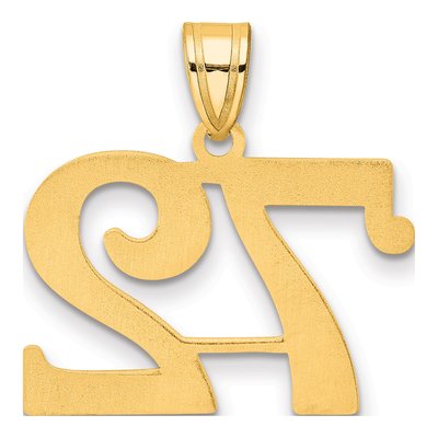 14K Yellow Gold Number 72 Pendant – view 4