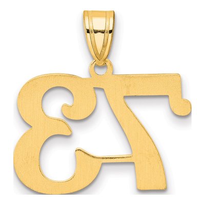 14K Yellow Gold Number 73 Pendant – view 4