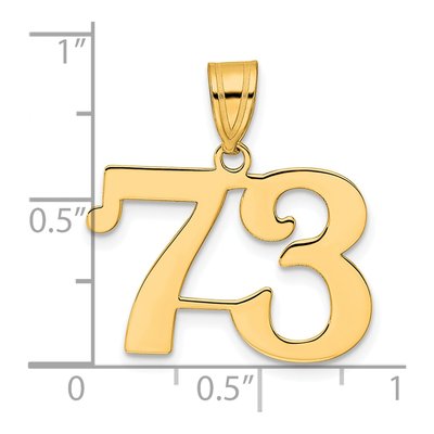 14K Yellow Gold Number 73 Pendant – view 5