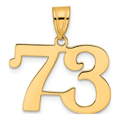 14K Yellow Gold Number 73 Pendant
