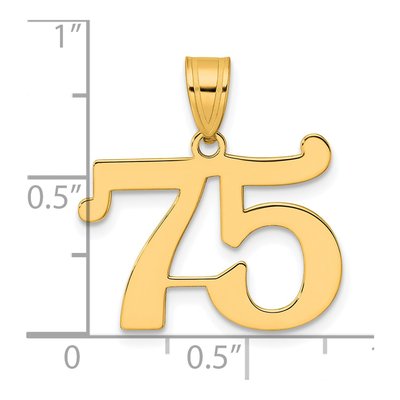 14K Yellow Gold Number 75 Pendant – view 5