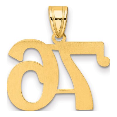 14K Yellow Gold Number 76 Pendant – view 4