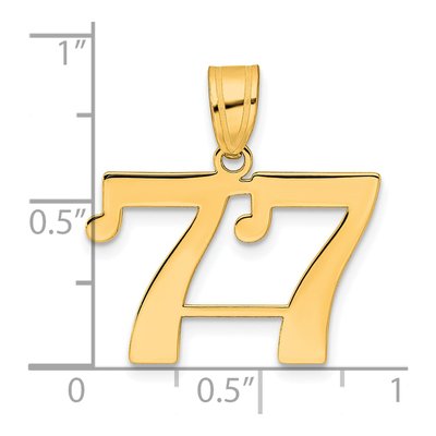 14K Yellow Gold Number 77 Pendant – view 5