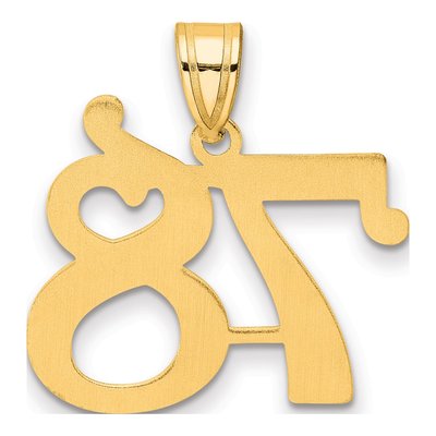 14K Yellow Gold Number 78 Pendant – view 4