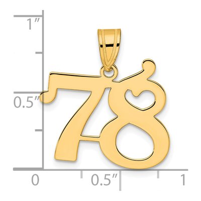 14K Yellow Gold Number 78 Pendant – view 5