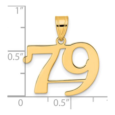 14K Yellow Gold Number 79 Pendant – view 5
