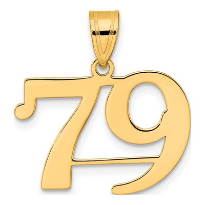 14K Yellow Gold Number 79 Pendant