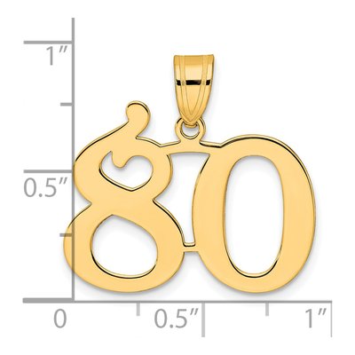 14K Yellow Gold Number 80 Pendant – view 5