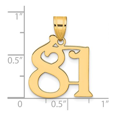 14K Yellow Gold Number 81 Pendant – view 5