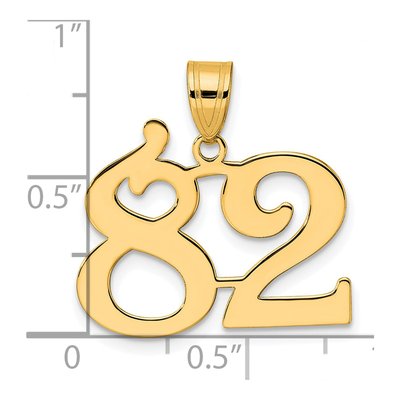 14K Yellow Gold Number 82 Pendant – view 5