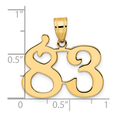 14K Yellow Gold Number 83 Pendant – view 5