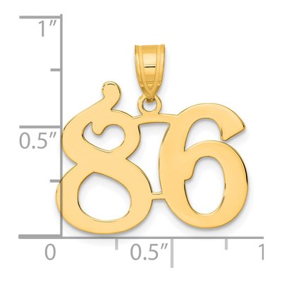 14K Yellow Gold Number 86 Pendant – view 5