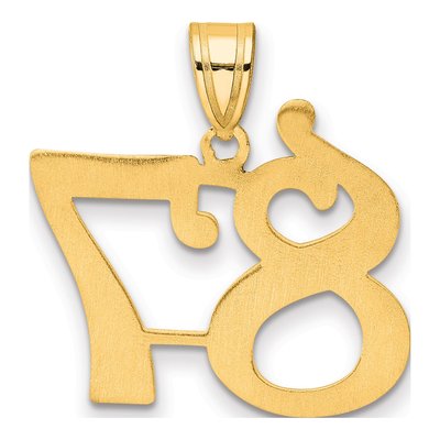 14K Yellow Gold Number 87 Pendant – view 4