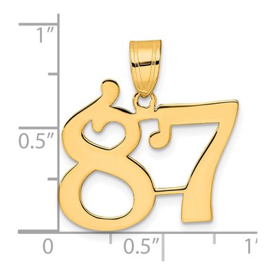 14K Yellow Gold Number 87 Pendant – view 5