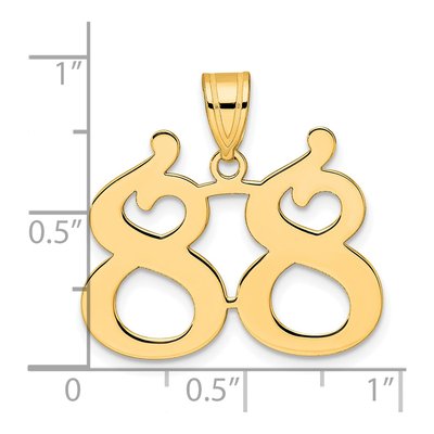14K Yellow Gold Number 88 Pendant – view 5