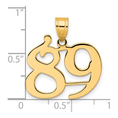 14K Yellow Gold Number 89 Pendant – view 5