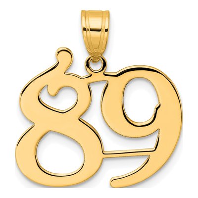 14K Yellow Gold Number 89 Pendant