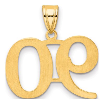 14K Yellow Gold Number 90 Pendant – view 4