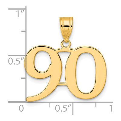 14K Yellow Gold Number 90 Pendant – view 5