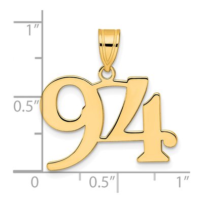 14K Yellow Gold Number 94 Pendant – view 5