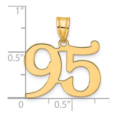 14K Yellow Gold Number 95 Pendant – view 5