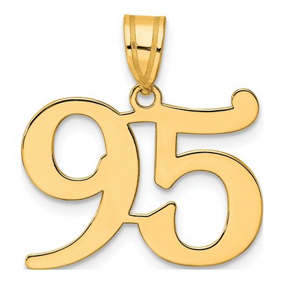 14K Yellow Gold Number 95 Pendant