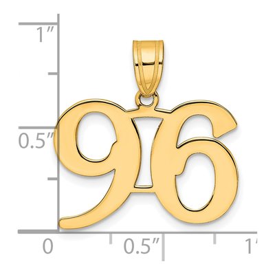 14K Yellow Gold Number 96 Pendant – view 5