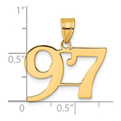 14K Yellow Gold Number 97 Pendant – view 5