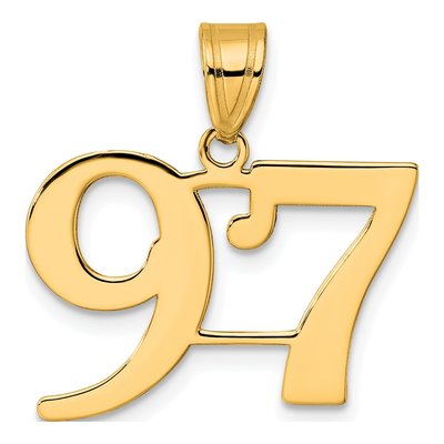 14K Yellow Gold Number 97 Pendant