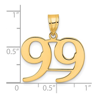 14K Yellow Gold Number 99 Pendant – view 5