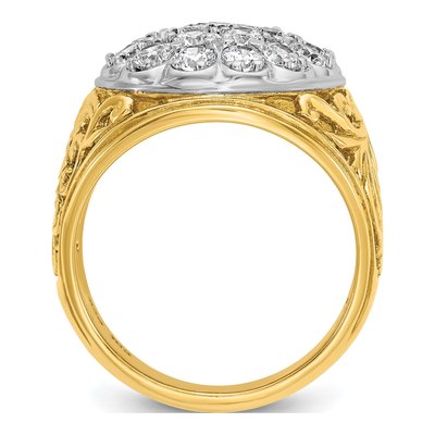 Men's 14K Two-Tone Gold Diamond Cluster Ring Mounting – view 3