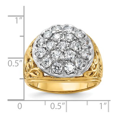 Men's 14K Two-Tone Gold Diamond Cluster Ring Mounting – view 4