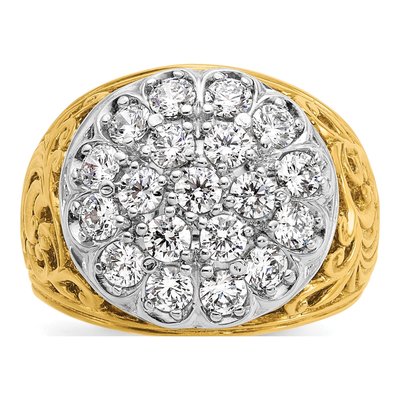 Men's 14K Two-Tone Gold Diamond Cluster Ring Mounting – view 7