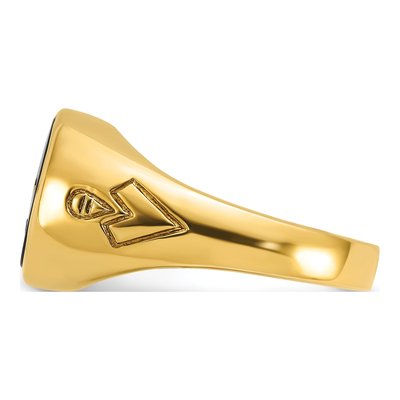 Men's 14K Yellow Gold Onyx Masonic Ring – view 3