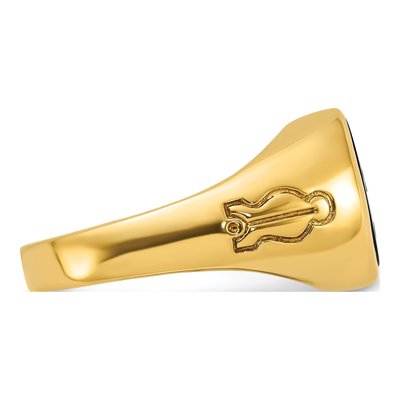 Men's 14K Yellow Gold Onyx Masonic Ring – view 7