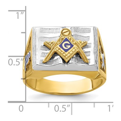 Men's 10K Two-Tone Gold Masonic Master Ring – view 3