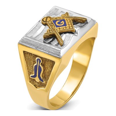 Men's 14K Two-Tone Gold Masonic Blue Lodge Ring – view 8