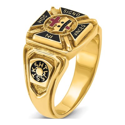 Men's 10K Yellow Gold Knights Templar Masonic Ring – view 7