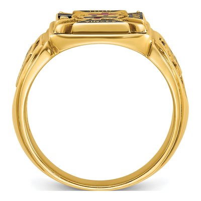 Men's 14K Yellow Gold Knights Templar Masonic Ring – view 3