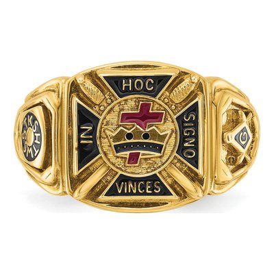 Men's 14K Yellow Gold Knights Templar Masonic Ring – view 5
