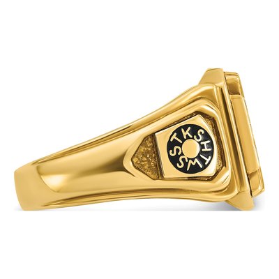 Men's 14K Yellow Gold Knights Templar Masonic Ring – view 8