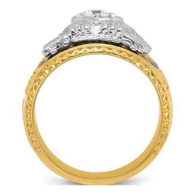 Men's 14K Two-Tone Gold 1/4 ct tw Diamond Scottish Rite Masonic Ring – view 2