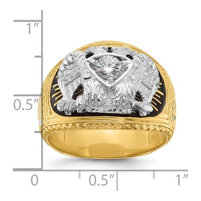 Men's 14K Two-Tone Gold 1/4 ct tw Diamond Scottish Rite Masonic Ring – view 3