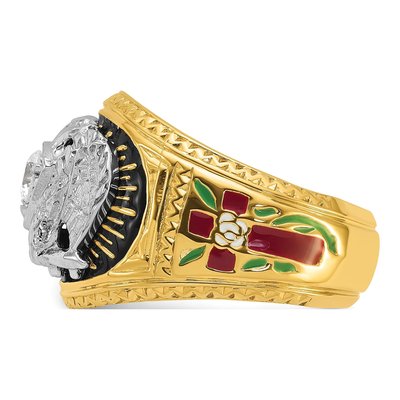 Men's 14K Two-Tone Gold 1/4 ct tw Diamond Scottish Rite Masonic Ring – view 5