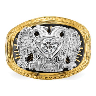Men's 14K Two-Tone Gold 1/4 ct tw Diamond Scottish Rite Masonic Ring – view 6