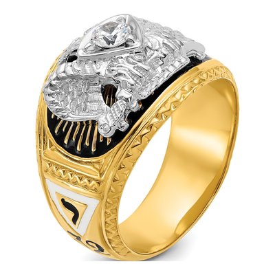 Men's 14K Two-Tone Gold 1/4 ct tw Diamond Scottish Rite Masonic Ring – view 8