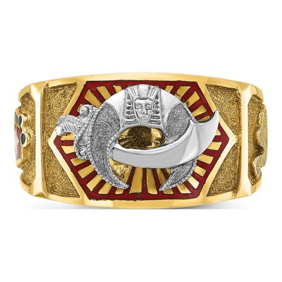 Men's 10K Two-Tone Gold Shriner's Masonic Ring – view 4