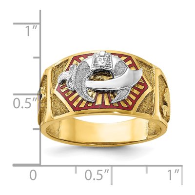 Men's 10K Two-Tone Gold Shriner's Masonic Ring – view 8