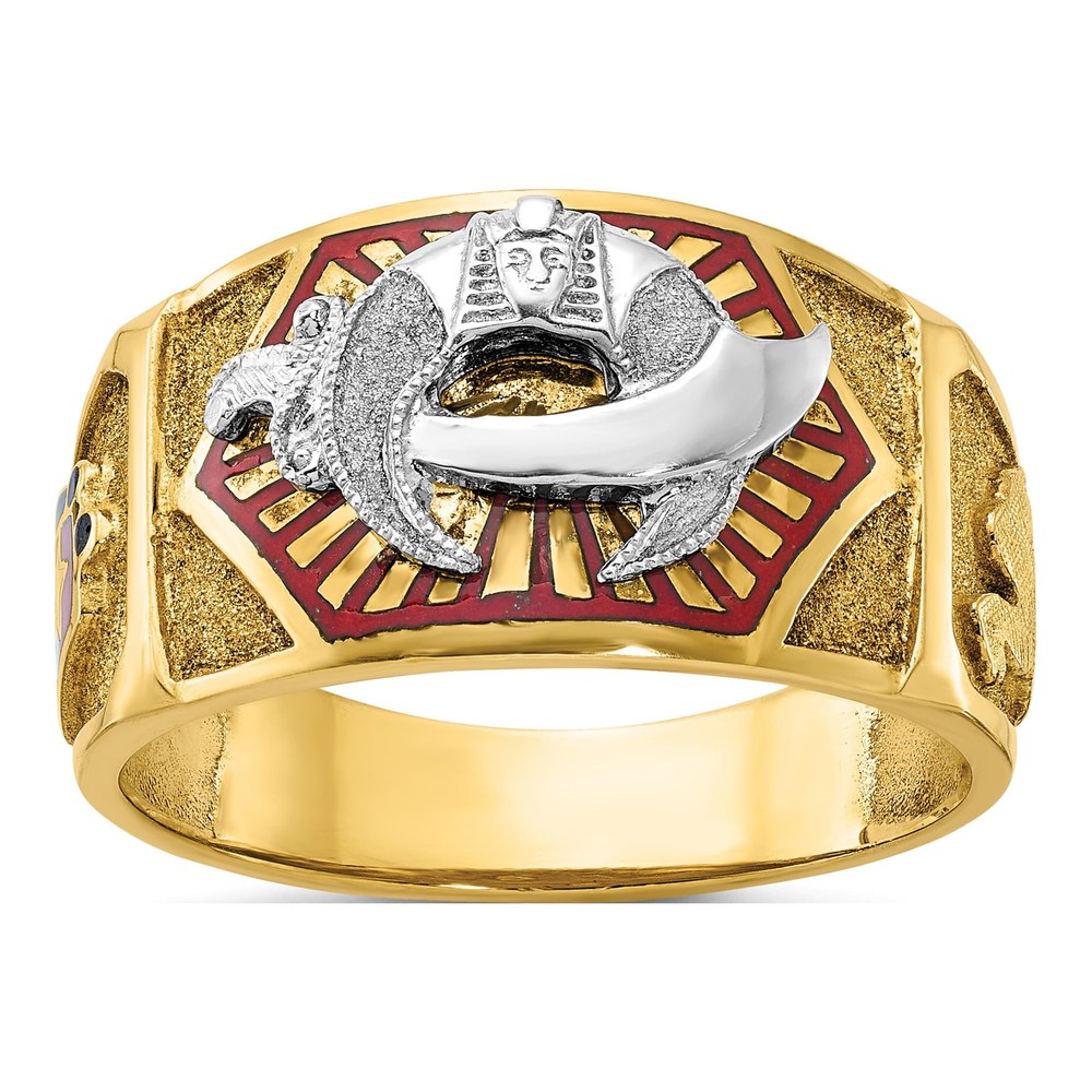 Men's 10K Two-Tone Gold Shriner's Masonic Ring